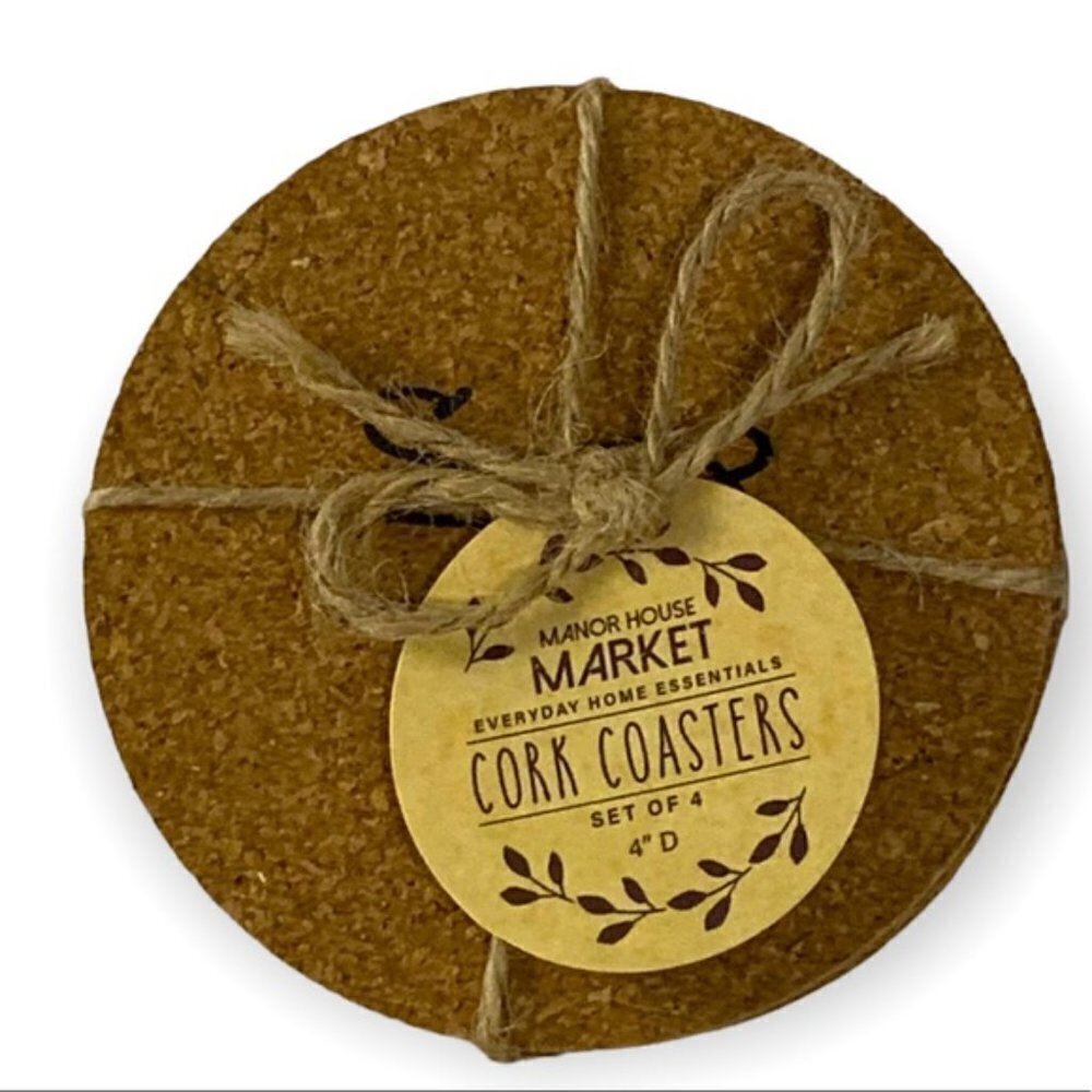 Cork Coasters Set of 4 Rae Dunn Font Quotes Neutral By Manor House Market 4 inch - Picture 3 of 9